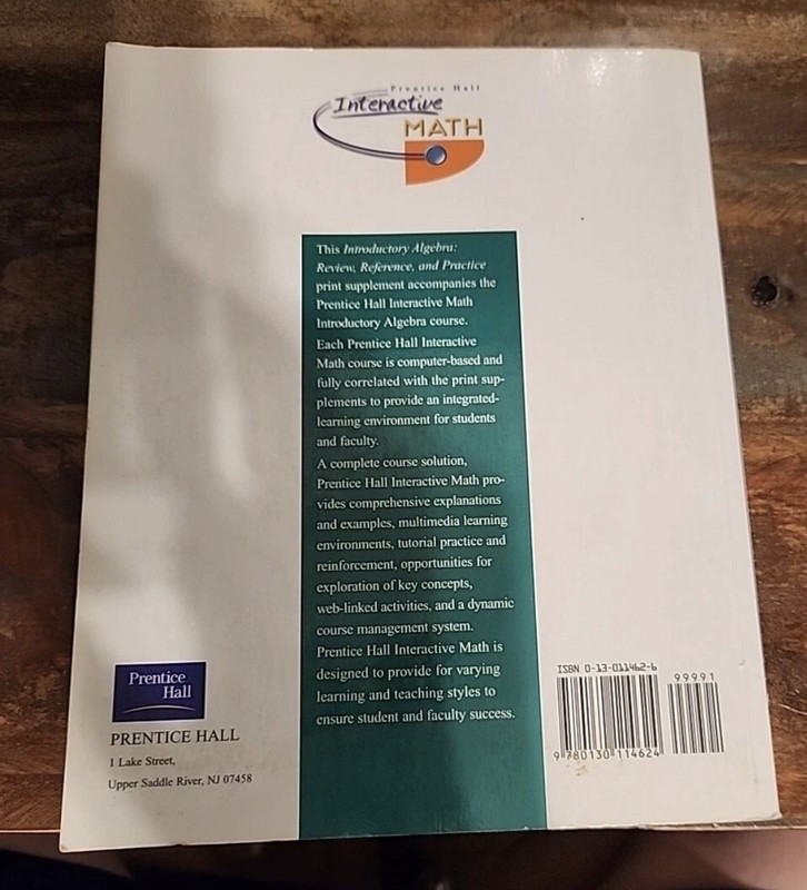 Interactive Math Introductory Algebra K. Elayn Martin-Gay Book 1999. Soft back gallery