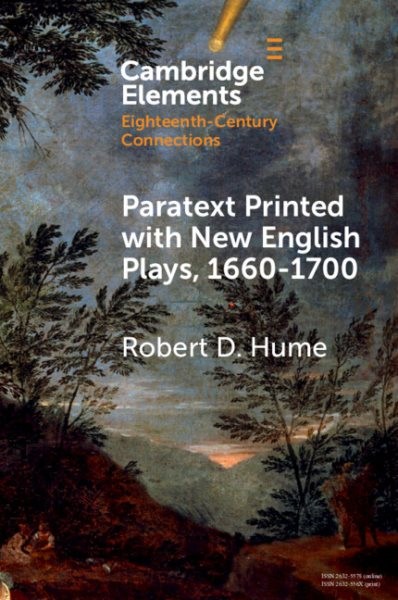 Paratext Printed With New English Plays, 1660-1700, Paperback by Hume, Robert…