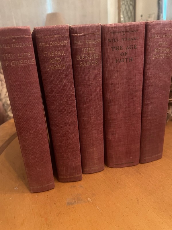 The Story of Civilization, FIRST EDITION 5 Volume Set by Will Durant 1930’s-50’s
