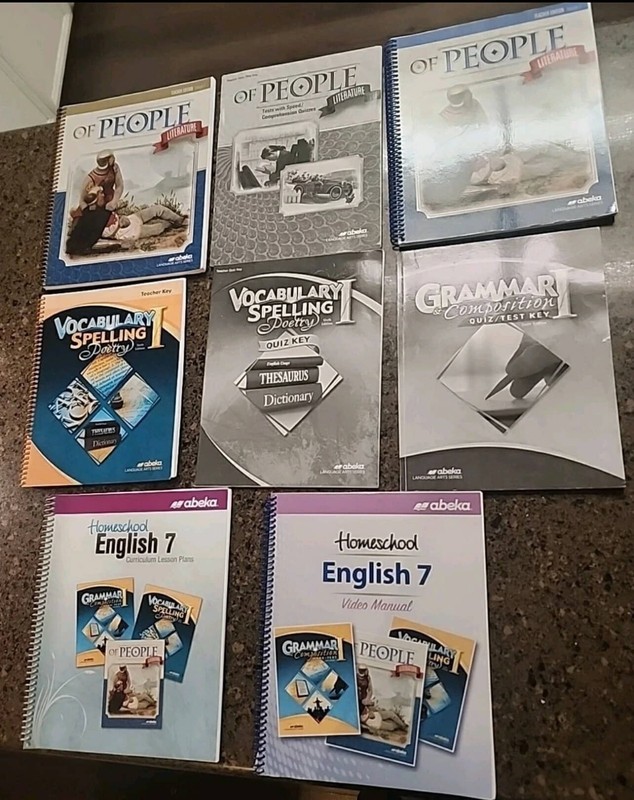 Lot Of 8 Abeka Language Arts Grade 7-Of People, English 7, Vocabulary/Spelling