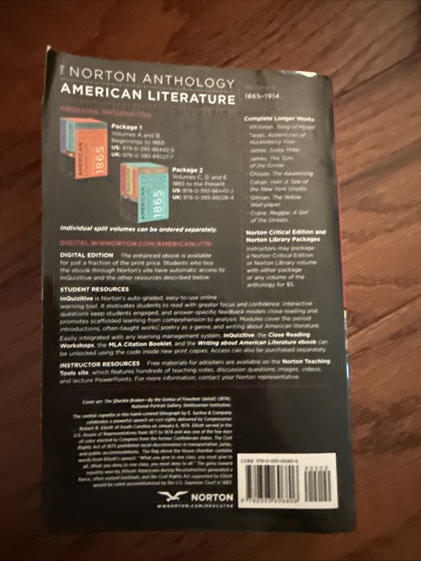 American Literature- Norton Anthology 1865- Present Set- Bent But Never Used gallery