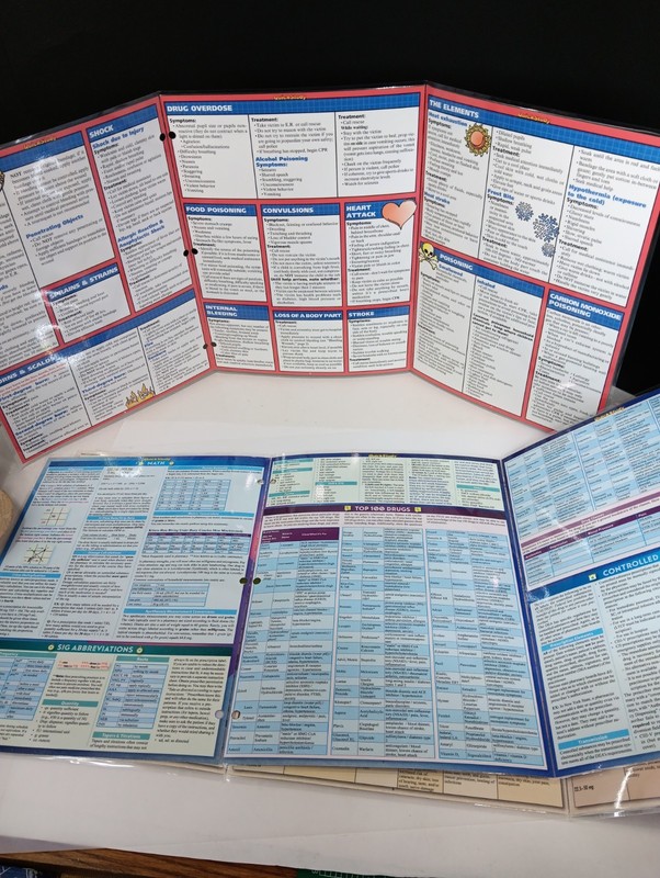 7 Medical BarChartsTri-Fold Quick Study Laminated Academic Guide Lot- gallery
