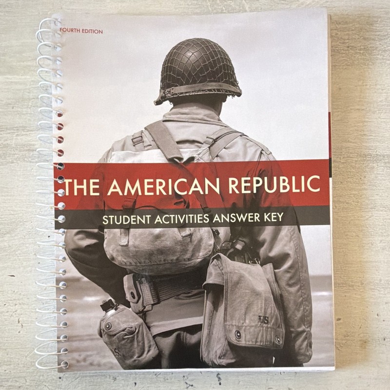 BJU Press Bob Jones The American Republic Answer Key 4th Ed Ring/Wire Bound