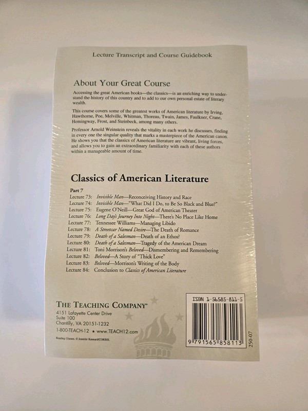 Classics Of American Literature Course Guidebooks only 1-7 NEW gallery