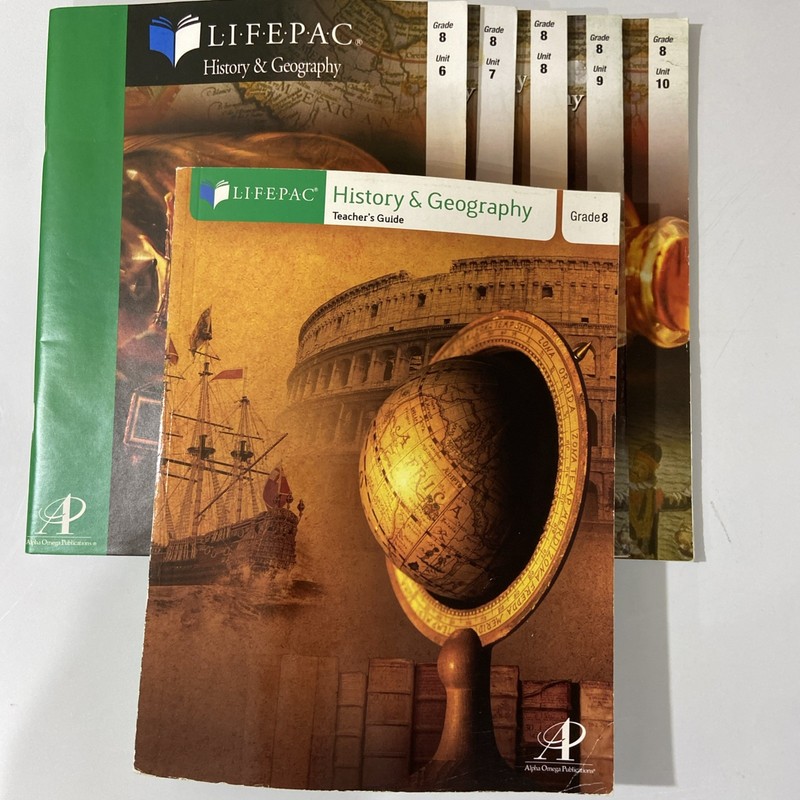 Lifepac AOP History & Geography Grade 8 Unused Student Books Units 6-10/Teacher