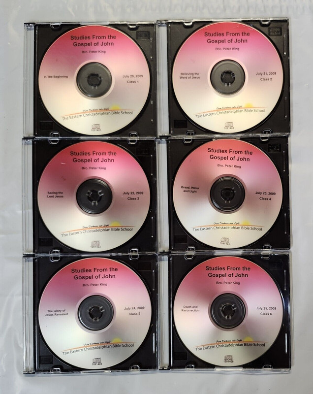 Eastern Christadelphian Bible School 6 Classes CD / Bro. Peter King, JOHN Series