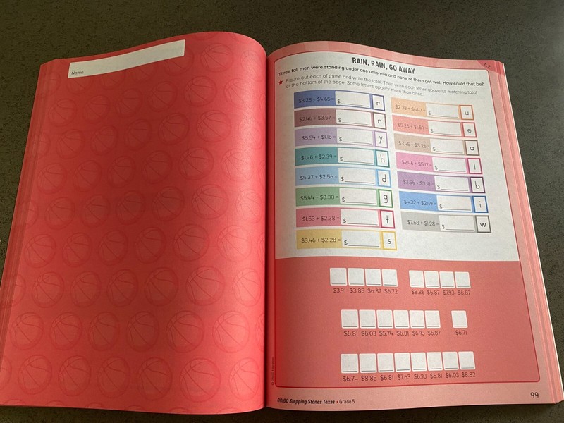 Origo Stepping Stones TEXAS Core Mathematics Practice Book Grade 5 - NEW gallery