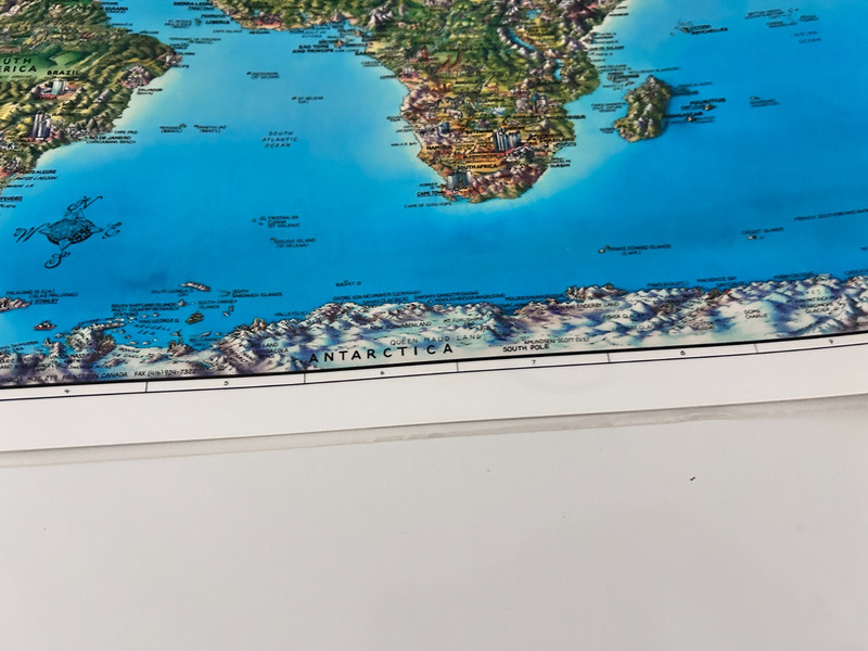 Unique Media Maps Laminated 3D Map 'The World' Artistic Illustration 1996 gallery