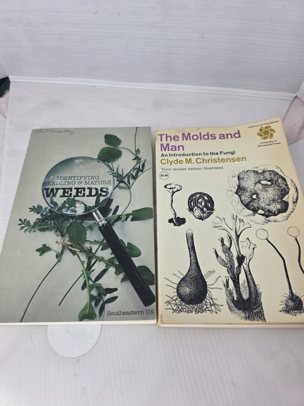 Vintage Botany Book Lot Molds and Man Fungi Identifying Seedling Mature Weeds