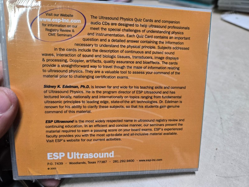 Ultrasound Physics Instrumentation CDs Only Sidney Edelman ESP Sealed gallery