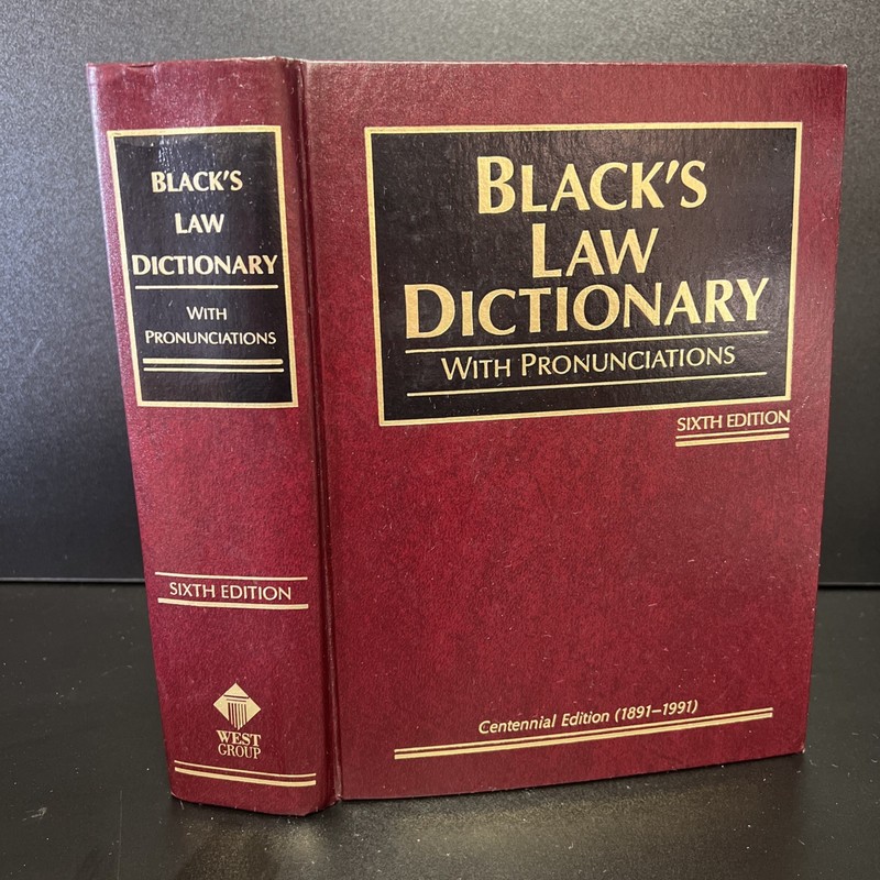 Vtg Black’s Law Dictionary Sixth Edition 1990 With Pronunciations Centennial Ed