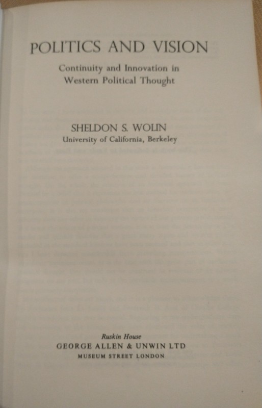 Politics and Vision – Continuity and Innovation in Western Political Thought gallery