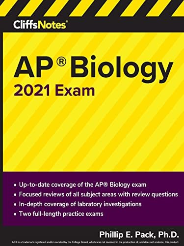 CliffsNotes AP Biology 2021 Exam Pack Ph.D., Phillip E paperback Very Good
