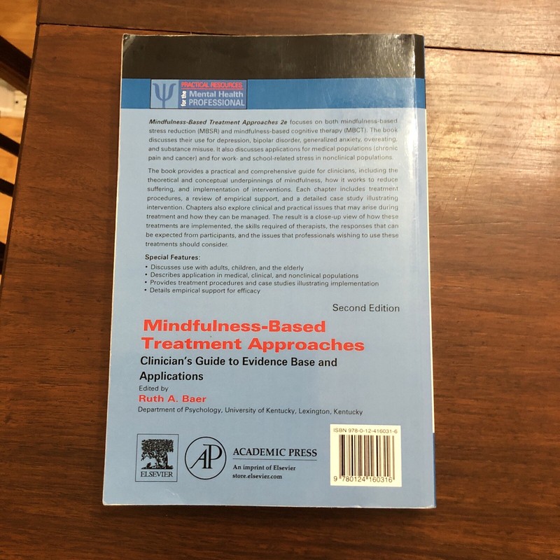 Mindful Based Treatment Approaches Ruth Baer For Mental Health Professionals PB gallery