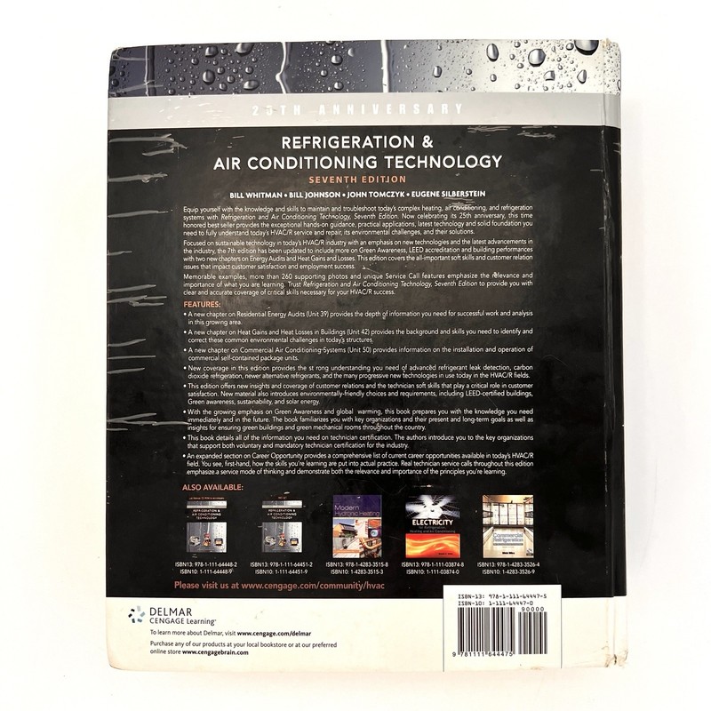 Refrigeration and Air Conditioning Technology 25th Anniversary Hardcover 7th Ed gallery