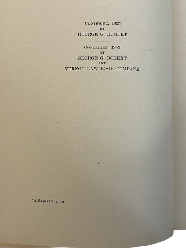 Bogert Trust And Trustees Sections 361-470 Law Book Copyright 1953 gallery