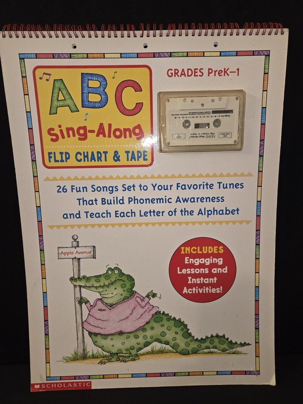 Vintage Scholastic ABC Sing-Along Flip Chart And Tape Lessons & Activities 2000