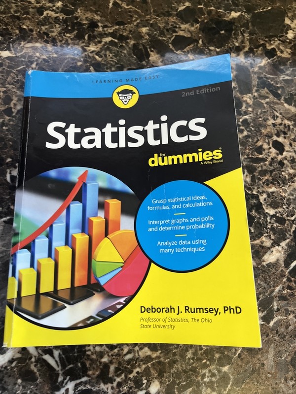 Statistics for Dummies by Deborah J. Rumsey (2016, Trade Paperback)
