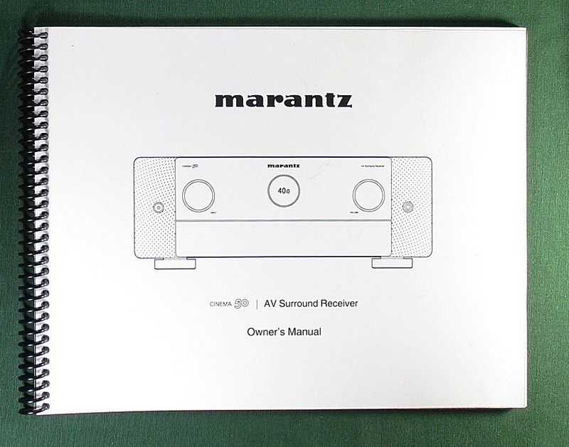 Marantz Cinema 50 Instruction Manual: 328 Pages & Protective Covers!