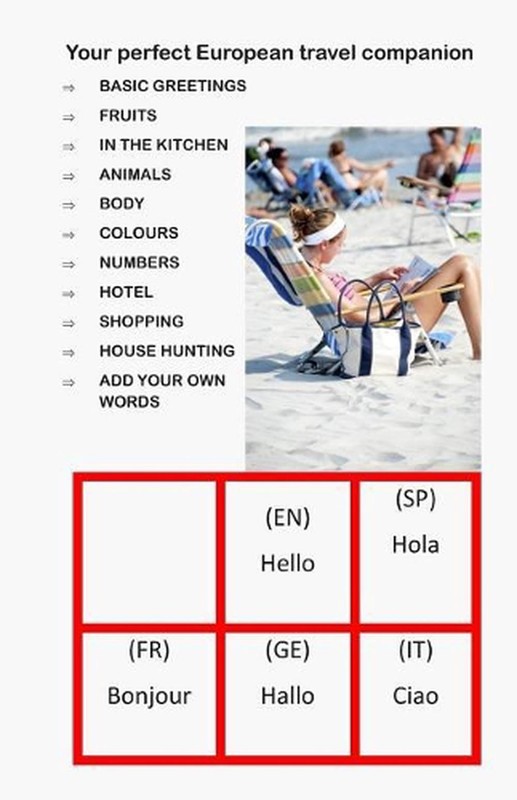Languages 4 in 1: Your perfect companion while travelling in Europe by Siamak Pa