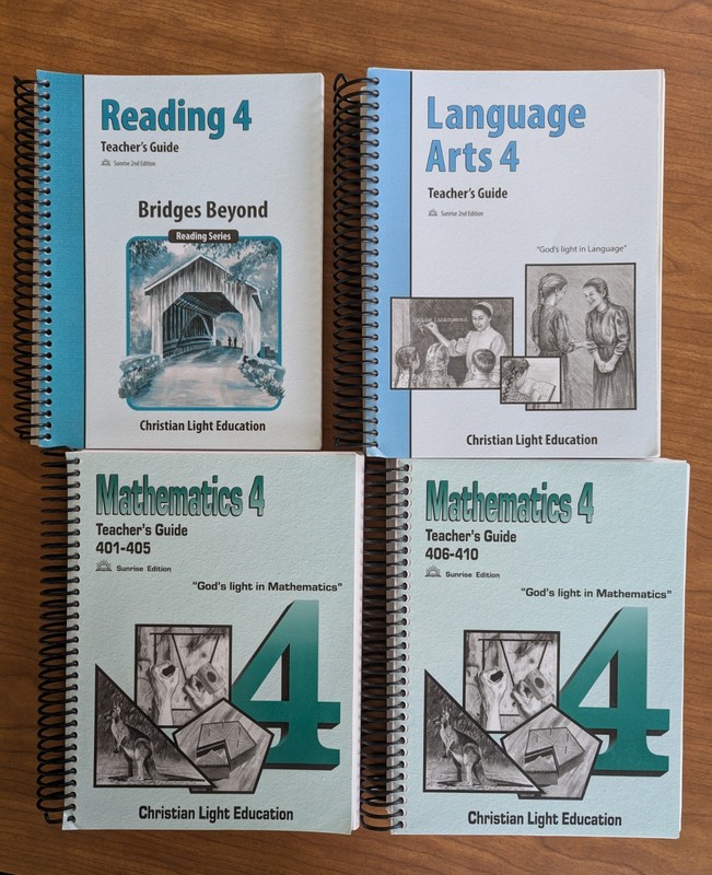 Christian Light Education Sunrise Ed Grade 4 Teacher’s Guides Set 401-410