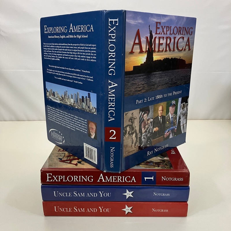 4 Ray Notgrass History Textbooks Uncle Sam and You & Exploring America HC Lot