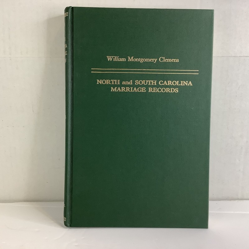North and South Carolina Marriage Records Clemens 1987 Hardcover