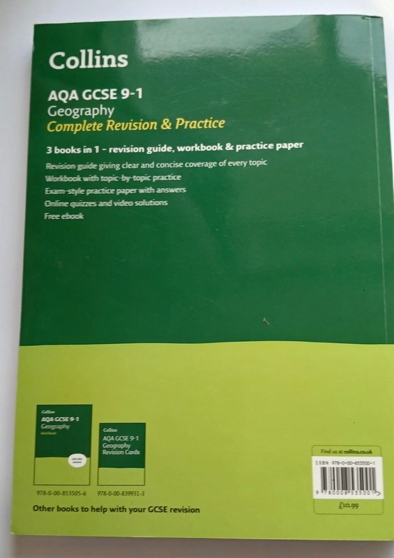 Collins AQA GCSE 9-1 Geography Complete Revision & Practice Book 3 in 1 VGC gallery