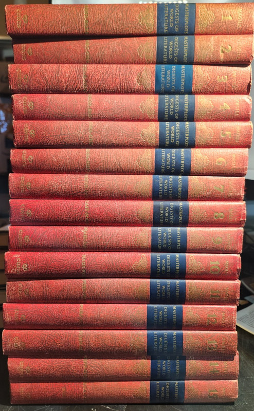 Masterplots Digests of World Literature Complete Hardcover Set of 15 c. 1964