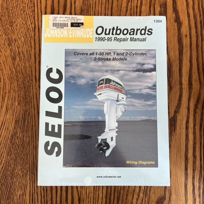 1990-1995 Johnson & Evinrude Outboards 1 & 2 Cyl 1-50 HP Seloc Repair Manual NEW