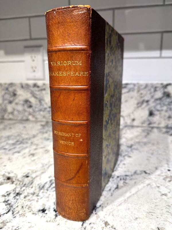 VARIORUM SHAKESPEARE Merchant of Venice 1888 Leather Bound Antique Book