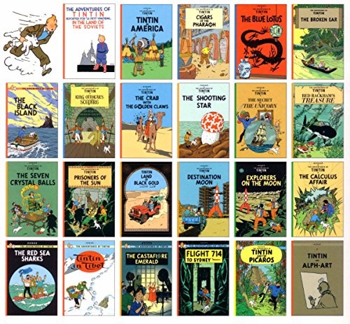 Tintin Comic Strip Books Set - A Collection of 23 Full Sized Books by Herge