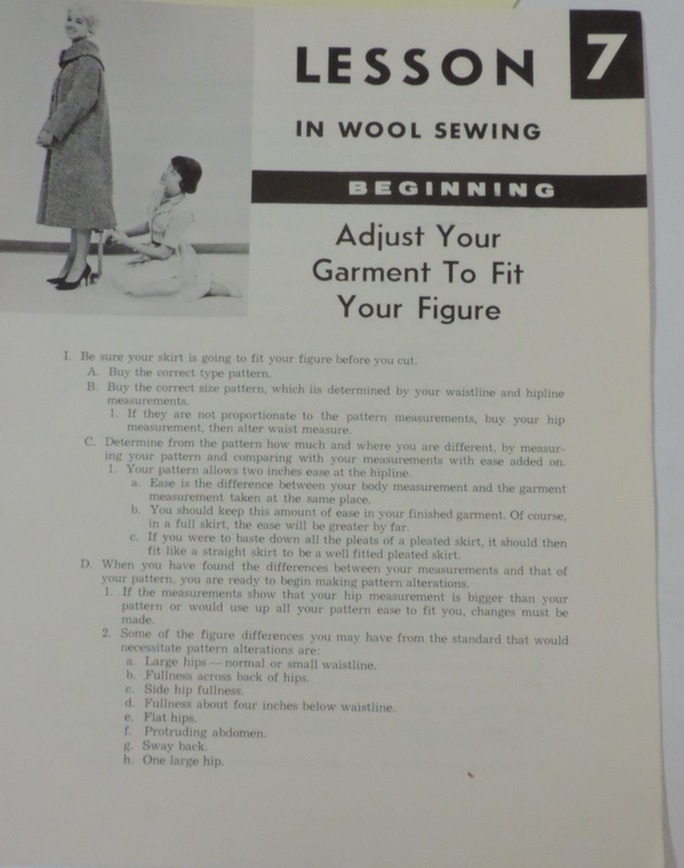 Original 9 1961 Pamphlets Lot/Set: 9 Lessons in Sewing with Wool Complete Set gallery