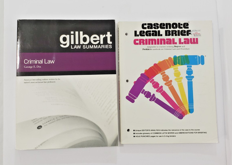 2x Books Criminal Law Study Bundle Casenote Legal Briefs + Gilbert Law Summaries