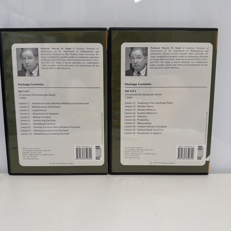 The Great Courses Basic Math by Murray Siegel (DVD ) 6 DVD Set Part 1 & 3 gallery