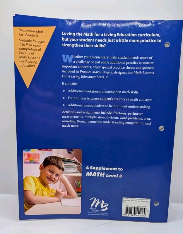 New Master Books PRACTICE MAKES PERFECT Level 3 Math Lessons Living Education gallery