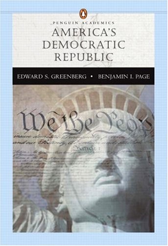AMERICA’S DEMOCRATIC REPUBLIC (PENGUIN ACADEMICS SERIES) By Benjamin Page VG