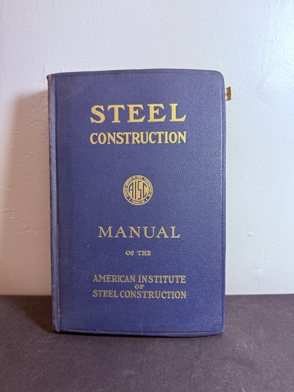 1952 AISC Steel Construction Manual 5th Ed 13th Ptg Blue Hardcover Textbook