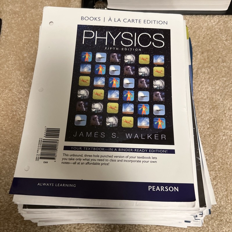 Physics 5th Edition (Volumes 1+2) Loose Leaf in Binder By Walker, James S.