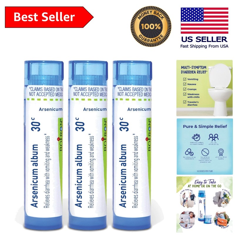 Homeopathic Arsenicum Album 30c – Safe Solution for Food Poisoning – 240 Count
