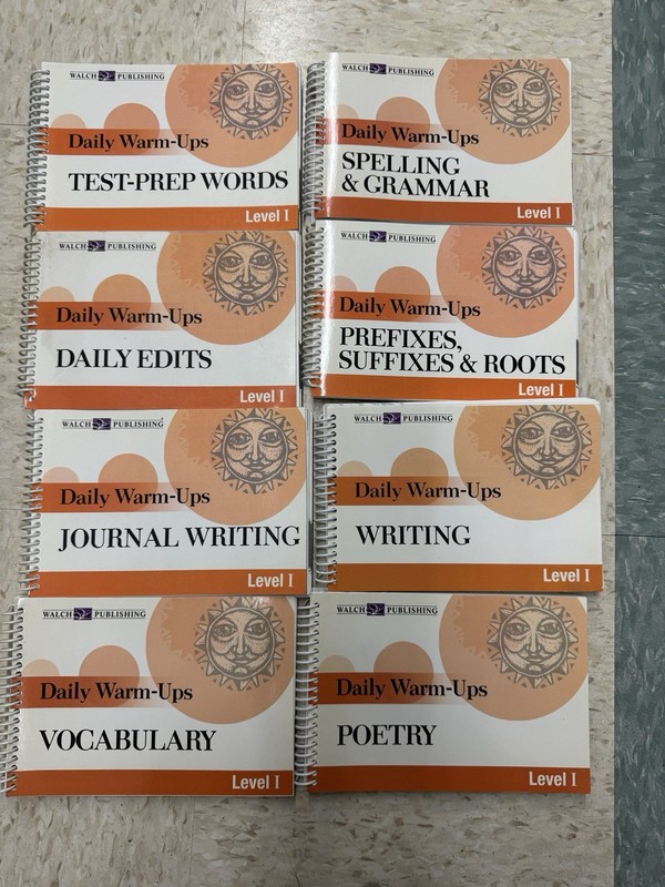 Set Of 8 Daily Warm-Ups Vocabulary, Poetry, Journal, Edits, Test-Prep, Spelling