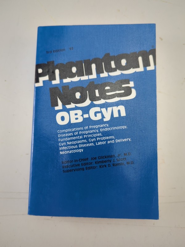 Phantom Notes OB-GYN 1992 3rd Edition Glickman Medical Pregnancy Notes VG