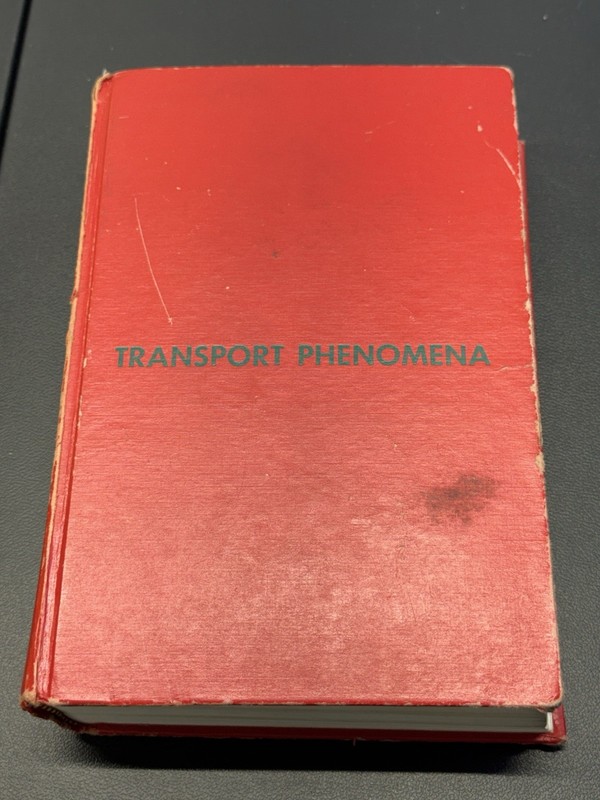 Transport Phenomena by Bird, Stewart, Lightfoot | Wiley Hardcover Textbook