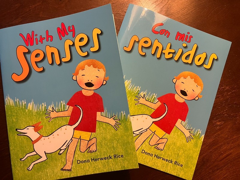 “With My Senses” 2 books – Spanish/English Early Childhood Herweck Rice TCM