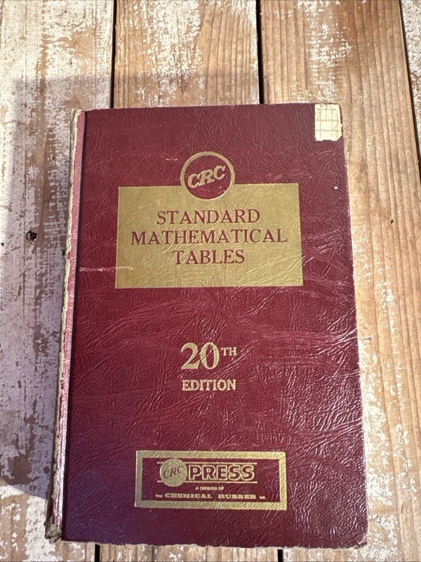 CRC Standard Mathematical Tables 20th Edition (1972) By William H. Beyer