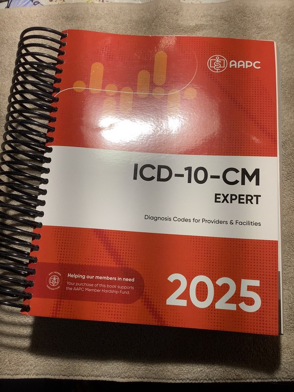 AAPC ICD-10-CM Expert 2025 Spiral Bound Textbook Diagnosis Codes Medical Coding
