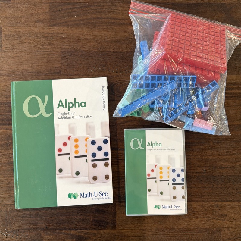 Math U See - Alpha Instruction Manual, DVD and partial Blocks Kit