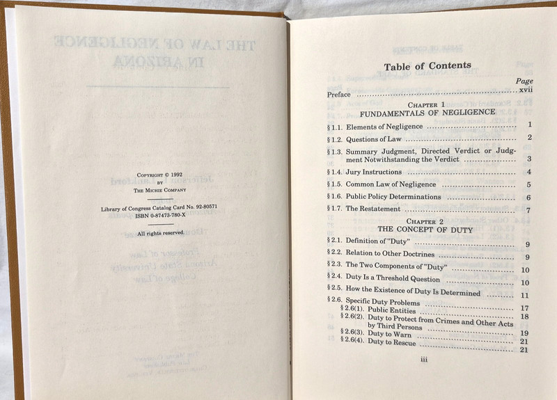 The Law of Negligence in Arizona 1992 Jefferson L. Lankford Douglas A. Blaze gallery