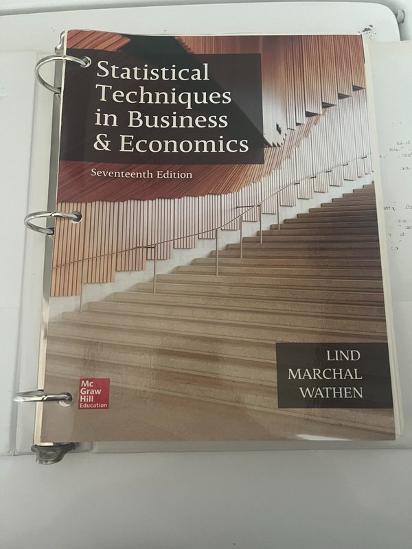 Statistical Techniques in Business and Economics by Douglas A. Lind (2017)