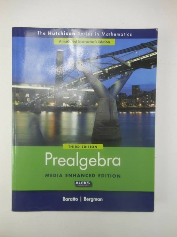 Prealgebra 3rd Edition Baratto Stefan Bergman Barry Hutchison Donald